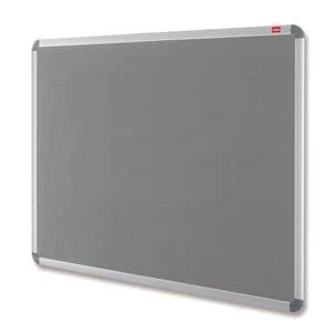 Image of Nobo Professional 1500x1000mm Felt Noticeboard Grey with Aluminium Frame and Wall Fixing Kit
