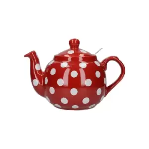 Image of London Pottery - Farmhouse Filter 4 Cup Teapot Red With White Spots