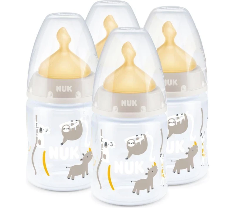 Image of NUK First Choice NK10743987 Baby Bottles - 4 Pack, White & Gold 4008600406464