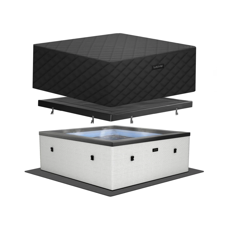 Image of Wave Spas Wave Garda Energy-Efficient Hot Tub Bundle 6 Person in White White Unisex 6 Person