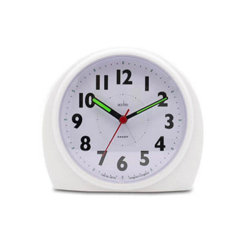 Image of Acctim Acctim Jefferson Silent Sweep, Crescendo and Light features Bedside Alarm Clock in White - 16482