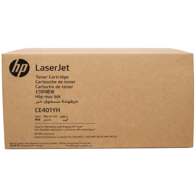 Image of HP CE401YH/507A Toner cartridge cyan Contract. 17K pages ISO/IEC 19798