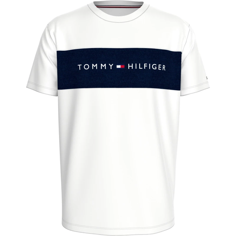 Image of Tommy Hilfiger Lounge Block Logo T-Shirt White M