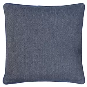 Image of Blenheim Geometric Cushion Navy, Navy / 45 x 45cm / Polyester Filled