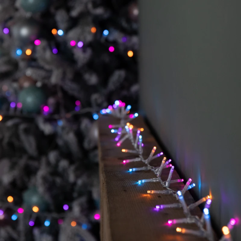 Image of 50m 2000 LED TreeBrights Christmas String Lights with Timer in Rainbow on Clear Cable