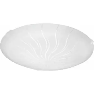 Image of Loops - Wall Flush Ceiling Light White Shade Granille White Clear Glass Bulb LED 11W