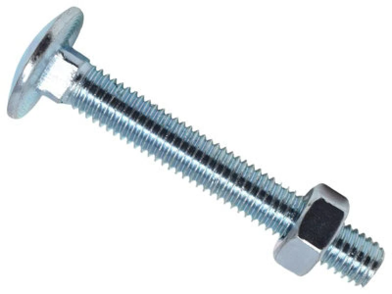 Image of Metalmate Memcsx0860 Cup Square Hex Bolt & Nut Zp M8 X 60mm Box 25 Memcsx0860