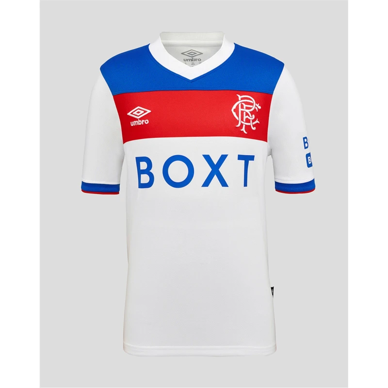 Image of Umbro Rangers Away 2025 2026 Juniors White/Blue male 7-8 (S)