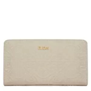 Image of Biba BIBA Slip Pocket Emboss Zip Leather Purse - Neutral
