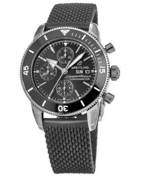 Image of Breitling Superocean Heritage II Chronograph 44 Black Ceramic Rubber Strap Mens Watch A13313121B1S1 A13313121B1S1