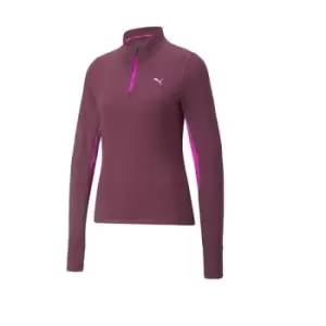 Image of Puma Womens Run Favourite 1/4 Zip Grape Wine/Deep Orchid Small