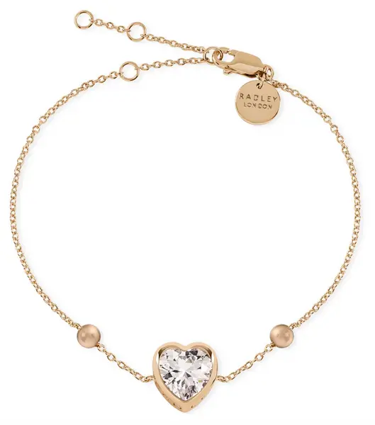 Image of Radley RYJ3218 Crystal Heart Bracelet Rose Gold Jewellery