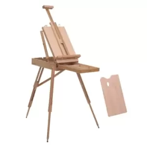 Image of Homcom Tripod Art Easel Beech Wood Drawing Board Folding With Storage And Carry Handle