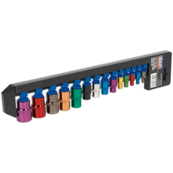 Image of Sealey 14 Piece Combination Drive Coloured Torx Socket Set Combination