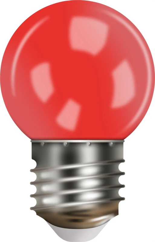 Image of Easy-Connect Festoon 2W Red Coloured LED Golf Ball Anti Shatter Polycarbonate G45 E27 ELV-610753 Festoon Bulb