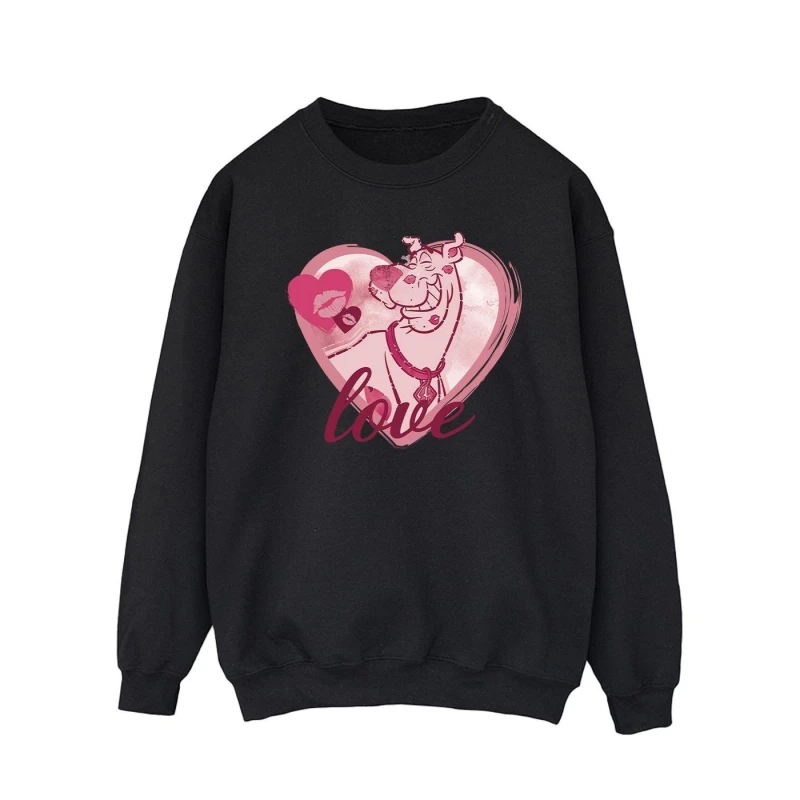 Image of Scooby Doo Scooby Doo Men Love Kisses Sweatshirt in Black Size: Small Black S Male 5063376333702