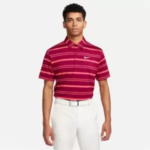 Image of Nike Dri-FIT Tour Mens Striped Golf Polo - Red