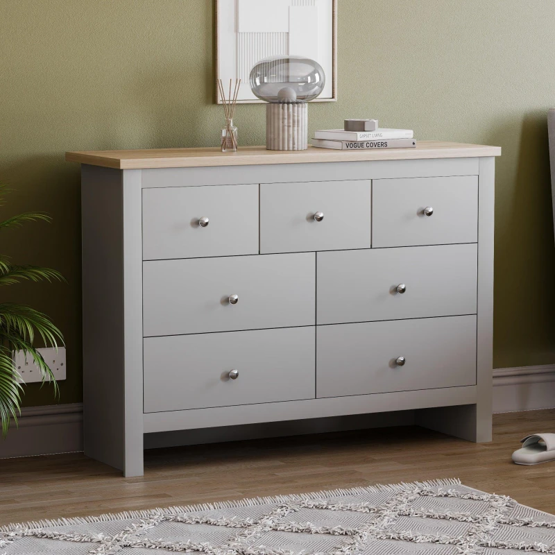 Image of Lassic Vida Designs Arlington 4+3 Drawer Chest Grey unisex One Size