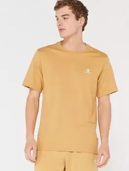 Image of Converse Classic Fit Left Chest Star Chevron Ss T-Shirt - Beige, Beige, Size L, Men