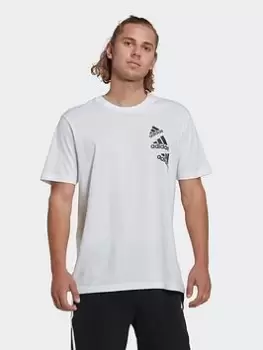 Image of adidas Q4 Bl T, White/Black, Size XS, Men