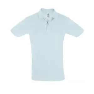 Image of SOLS Mens Perfect Pique Short Sleeve Polo Shirt (3XL) (Creamy Blue)
