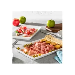 Image of Set of 2 Super White Serving Platters