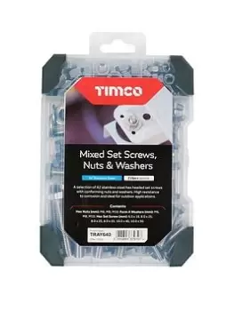 Image of Timco Set Screws Nuts Washers - A2 Stainless Steel Mixed Tray - 206Pcs