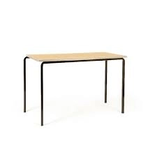Image of Jemini MDF Edge Beech Top Class Table With Silver Frame 1200x600x760mm