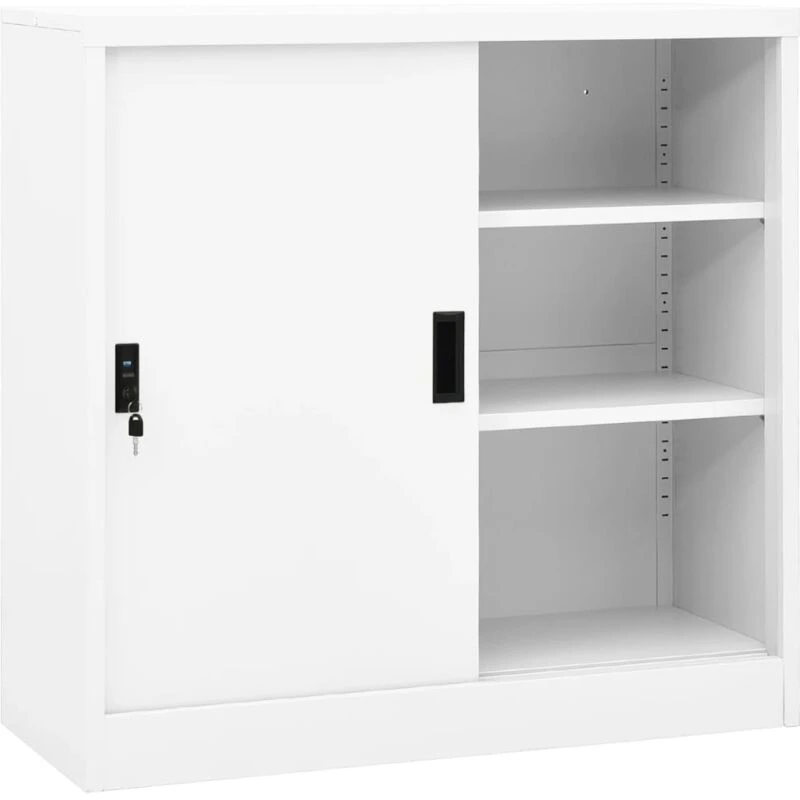 Image of VIDAXL Office Cabinet with Sliding Door White 90x40x90cm Steel Vidaxl 8720286563816