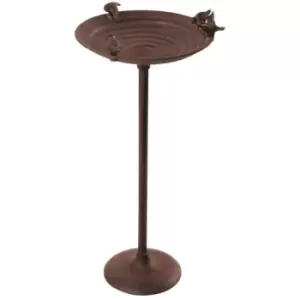 Image of Esschert Design - Birdbath On Pole Cast Iron Brown