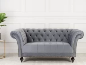 Image of Birlea Chester Grey Velvet Fabric 2 Seater Sofa