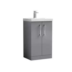 Image of Nuie Arno 500mm Floor Standing 2 Door Vanity & Basin 3 Cloud Grey