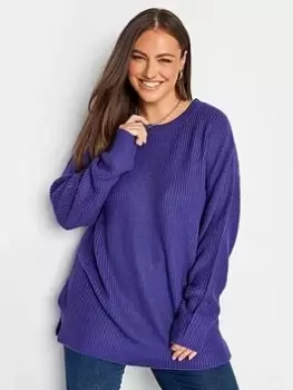 Image of Yours Ribbed Drop Shoulder Purple, Purple, Size 14-16, Women