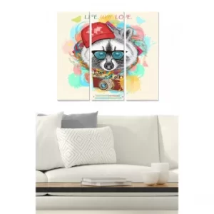 Image of MDF417207886 Multicolor Decorative MDF Painting (3 Pieces)