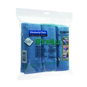 Image of Wypall Microfibre Blue Cloths 4 Pack
