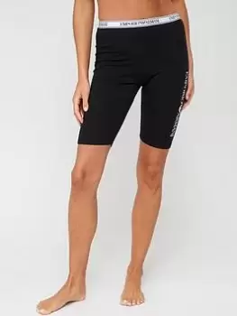 Image of Emporio Armani Bodywear Iconic Logo Legging Short - Black, White, Size S, Women