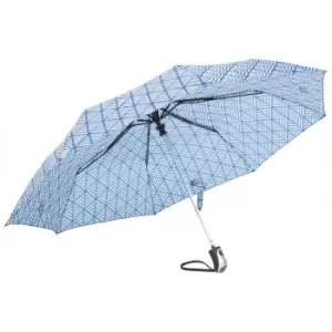 Image of Trespass Maggiemay Automatic Umbrella (One Size) (Blue Chevron Print)