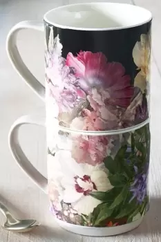 Image of Fiori Set Of 2 Stacking Mugs