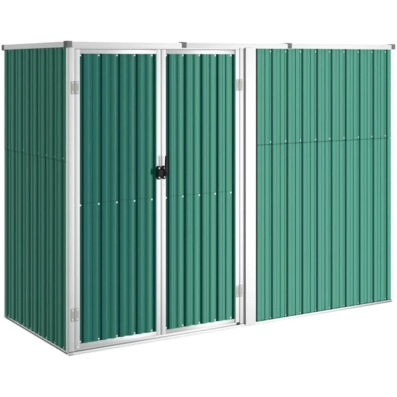 Image of vidaXL Garden Tool Shed Green 225x89x161cm Galvanised Steel, Green 316213