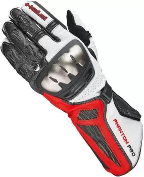 Image of Held Phantom Pro Motorcycle Gloves, black-white-red, Size S, black-white-red, Size S