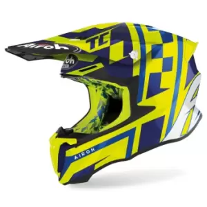 Image of Airoh Twist 2.0 TC21 Motocross Helmet, blue-yellow, Size S, blue-yellow, Size S