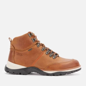 Image of Clarks Mens Topton Pine Goretex Hiking Style Boots - Cognac - UK 8