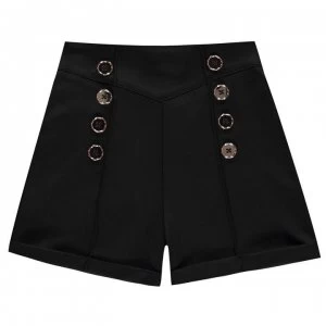 Image of Firetrap Button Shorts Junior Girls - Jet Black