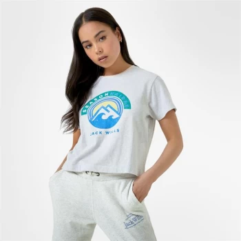 Image of Jack Wills Emlyn Graphic T-Shirt - Grey