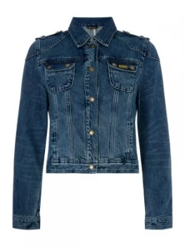 Image of Barbour Durness Bleached Denim Jacket Denim Mid Wash