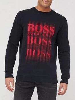 Image of Hugo Boss Blurred Logo Sweatshirt Black Size M Men