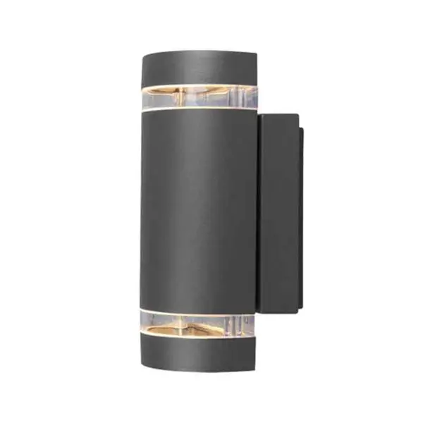 Image of Lutec Lutec Focus Outdoor Up & Down Wall Light with Dusk to Dawn Sensor - Black