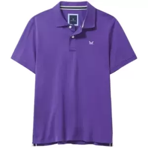 Image of Crew Clothing Mens Classic Pique Polo Shirt Emperor Purple Medium