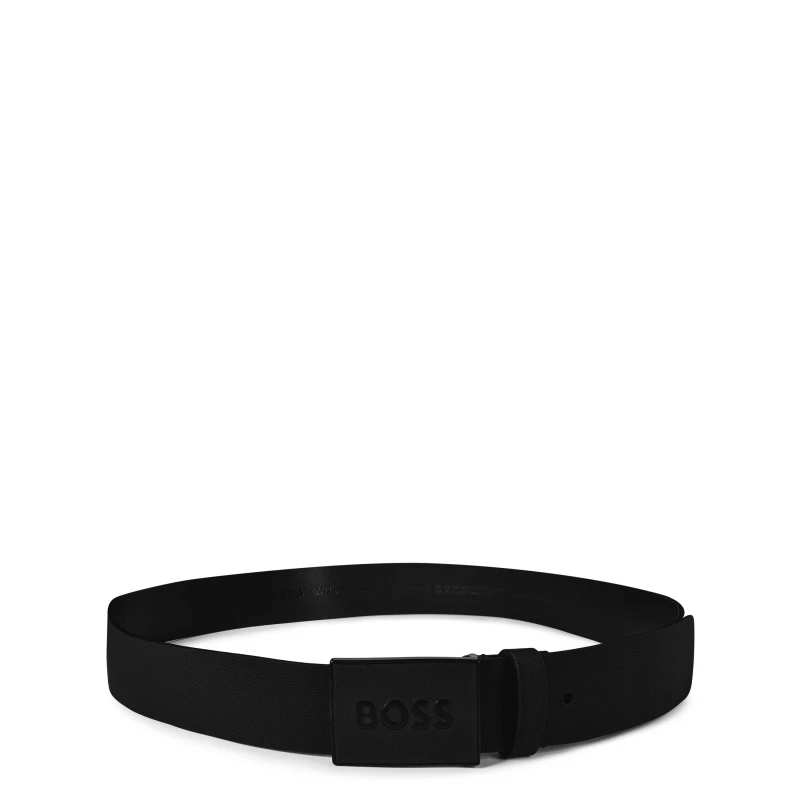 Image of Boss Mens Icon Belt, High Quality Leather Black 001 male 32R (85cm)