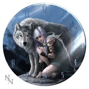 Image of Wolf Protector Glass Clock